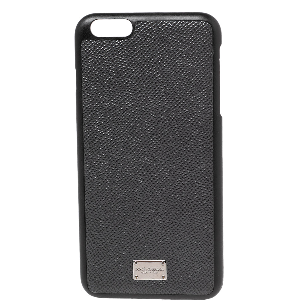 Dolce & Gabbana Black Leather iPhone 7/8 Plus Case