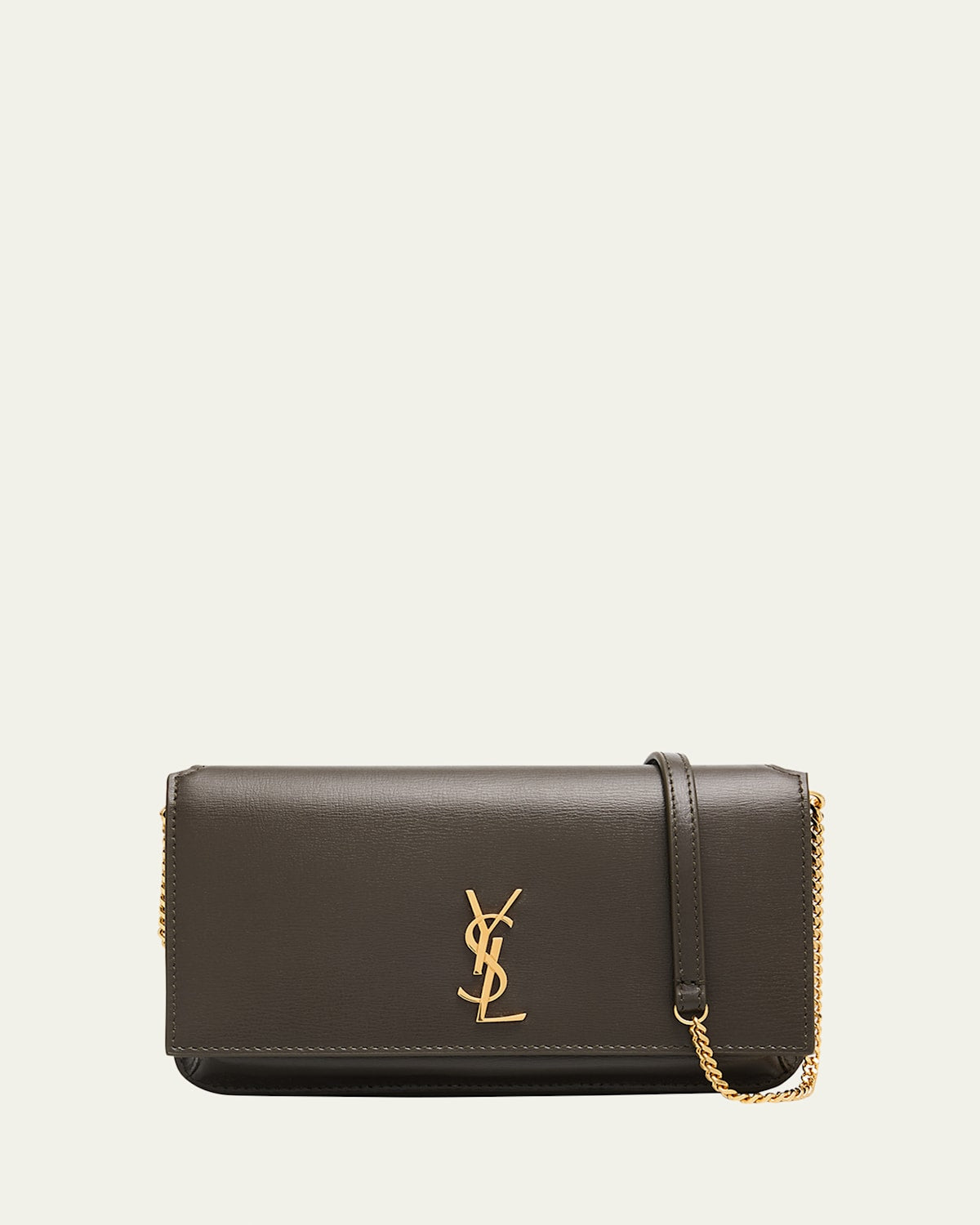 Saint Laurent YSL Monogram Phone Holder Crossbody Bag in Leather