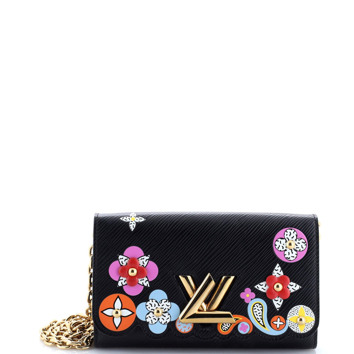 Louis Vuitton Twist Chain Wallet Limited Edition Floral Patchwork Epi Leather