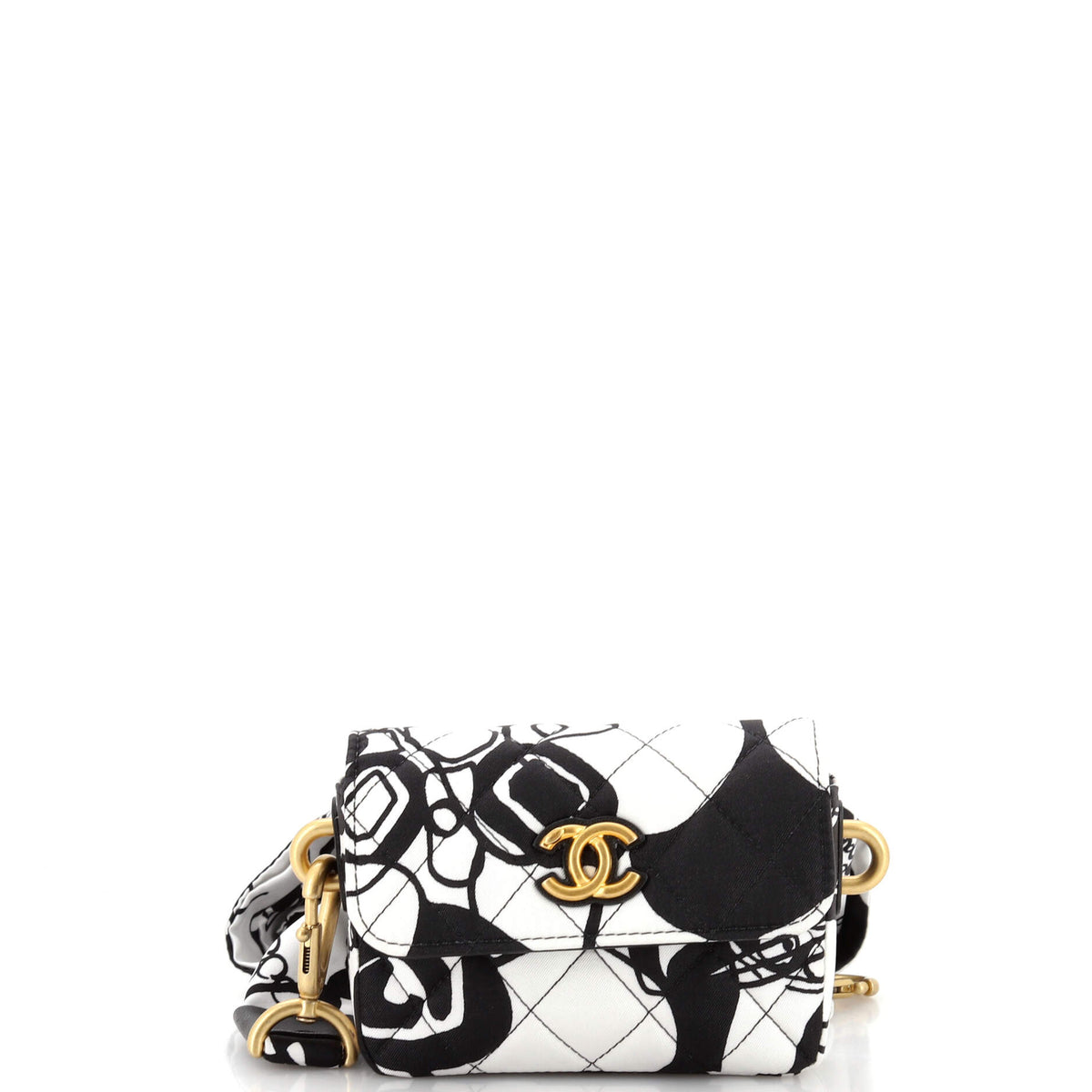 Chanel CHANEL Deer Coco Flap Clutch with Strap Bag Quilted Printed Canvas Mini