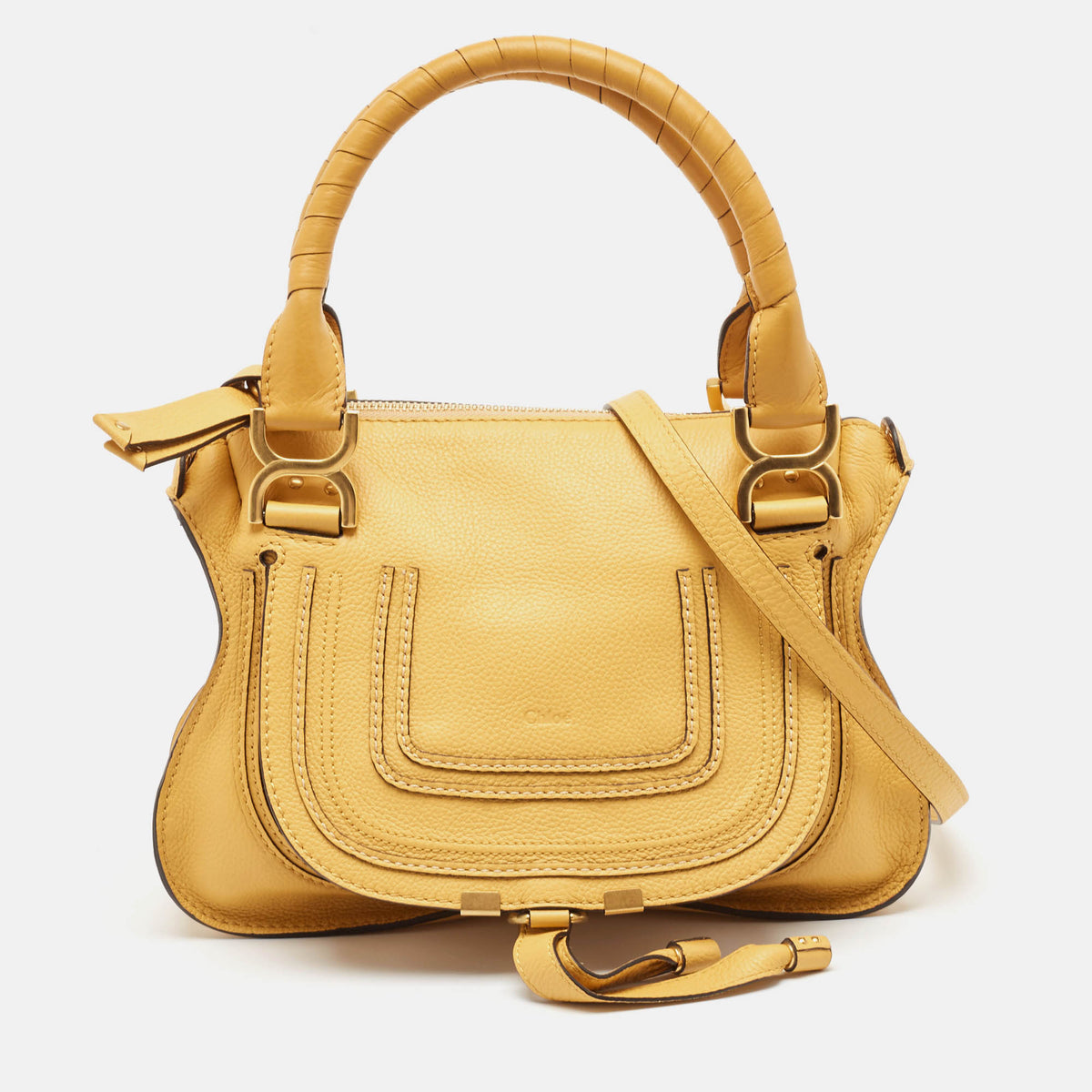 Chloe Chlo&eacute; Yellow Leather Small Marcie Shoulder Bag