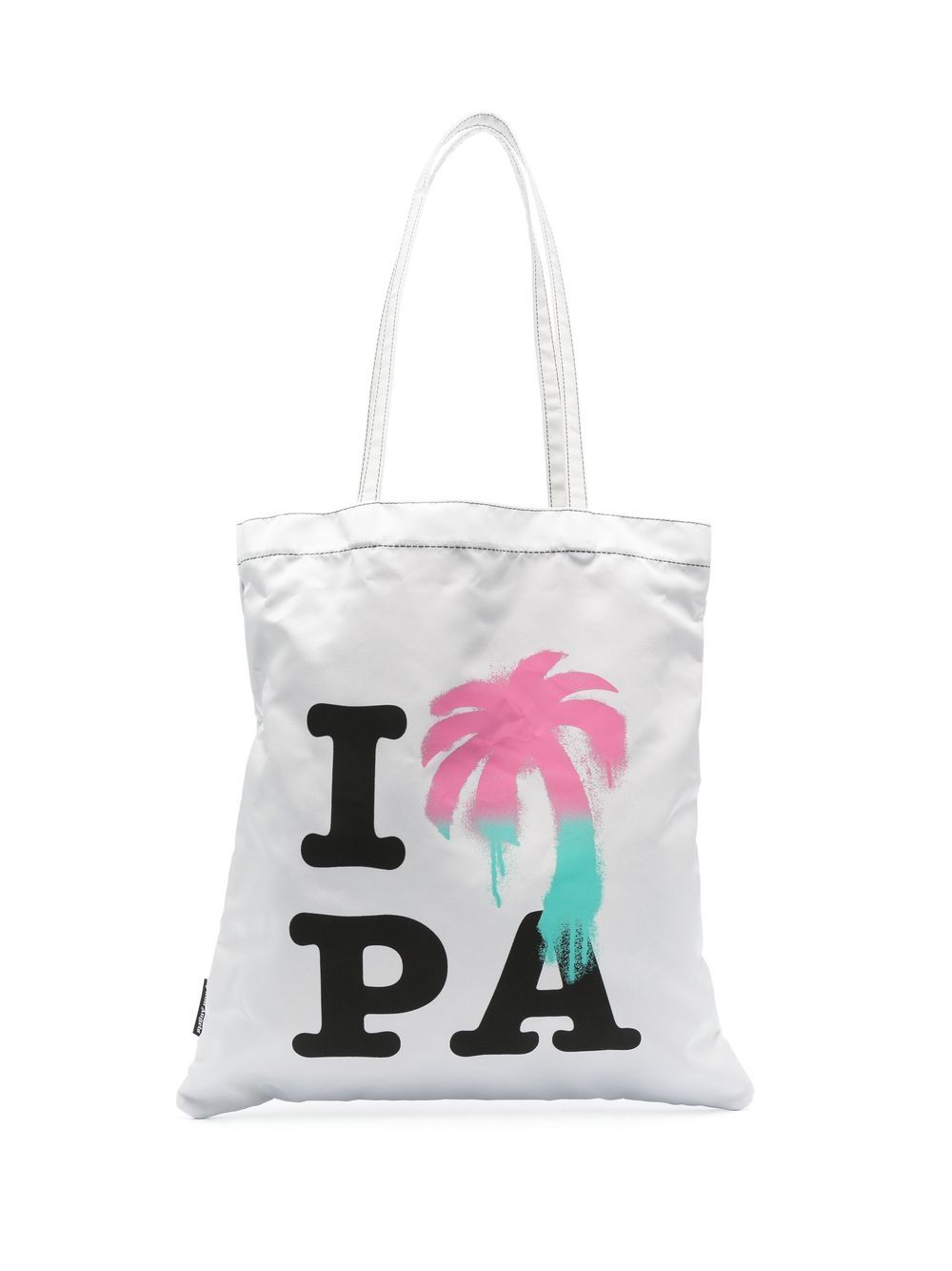 Palm Angels Men's I Love Pa Shopping Bag in Whitemultc | PMNA067S23FAB001