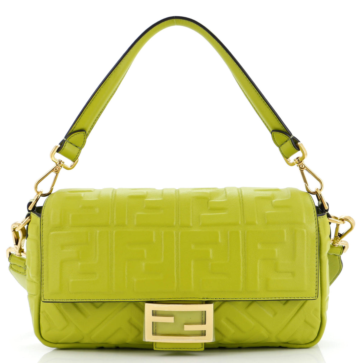 Fendi FENDI Baguette NM Bag Zucca Embossed Leather Medium