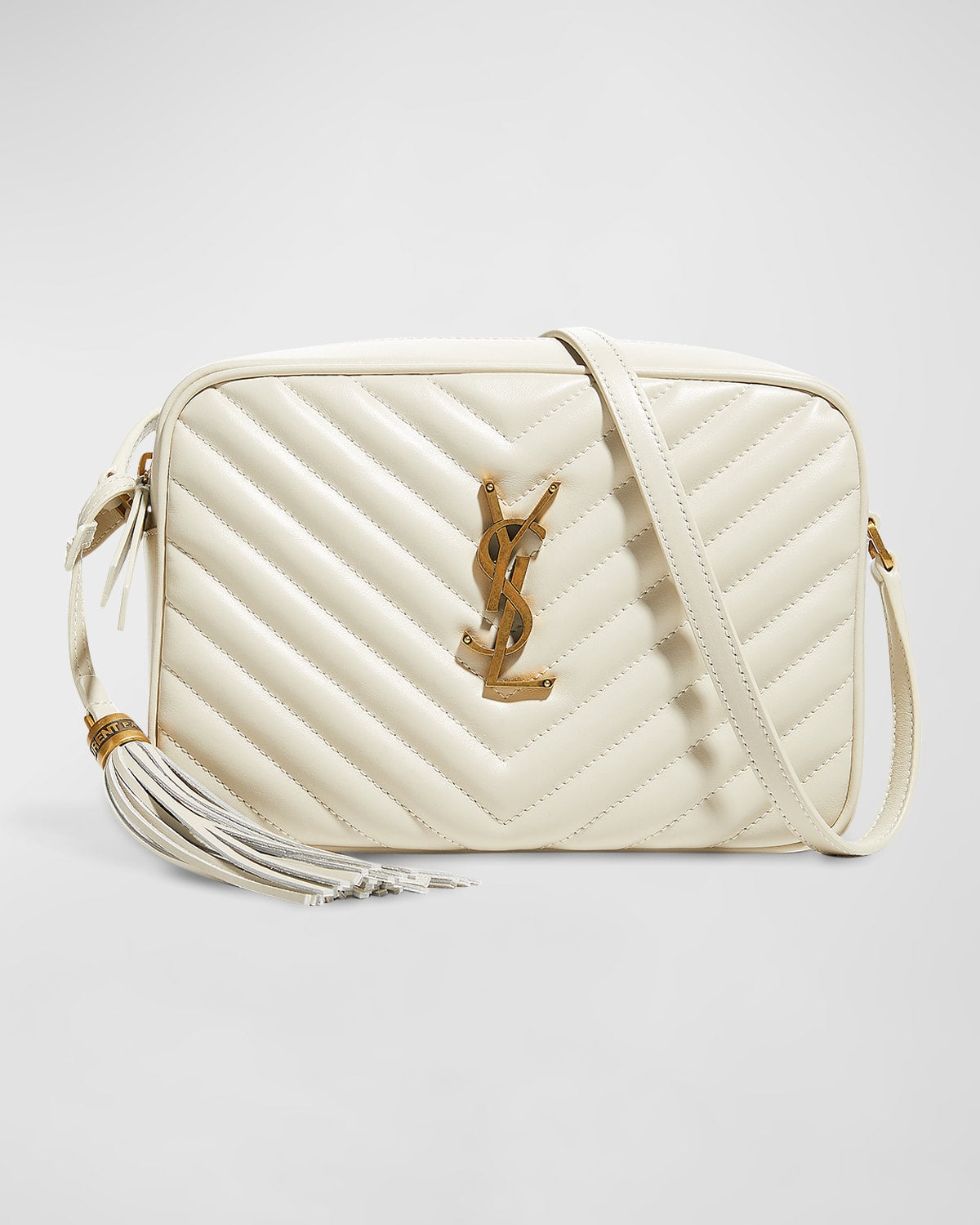 Saint Laurent Lou Medium YSL Camera Bag with Tassel in Quilted Leather