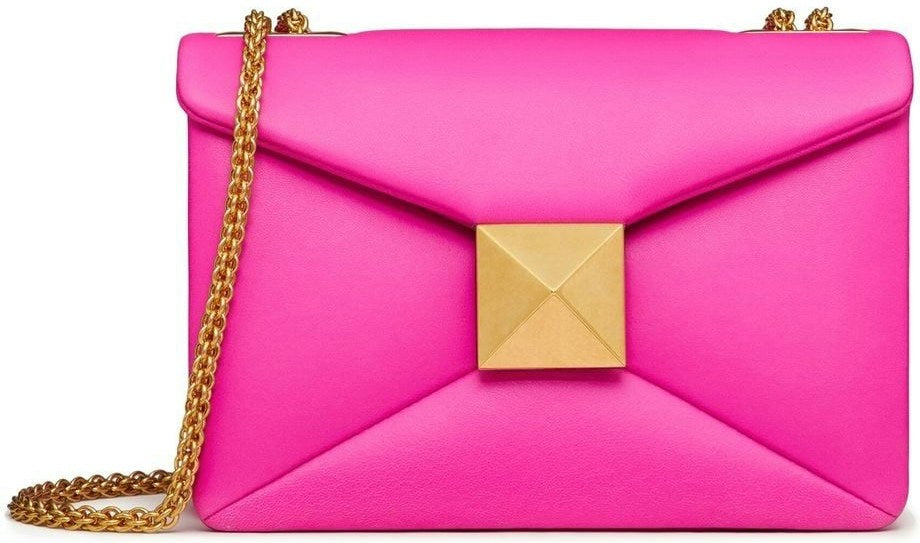 Valentino Garavani Women's Oversized Studded Lambskin Bag in Pink Pp | B0K21HHXUWT