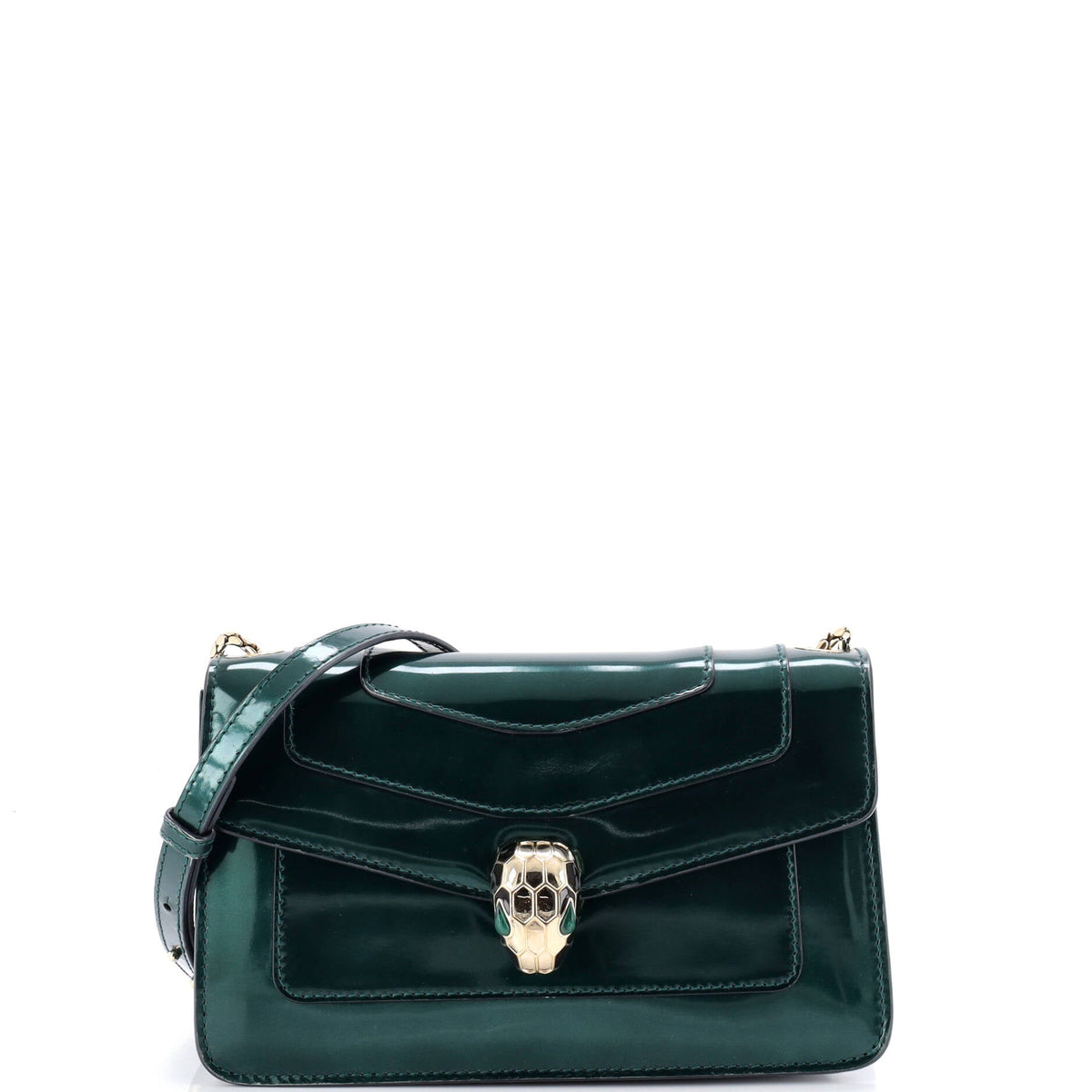 Bvlgari BVLGARI Serpenti Forever Shoulder Bag Metallic Leather Small