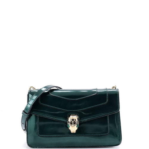 BVLGARI Serpenti Forever Shoulder Bag Metallic Leather Small