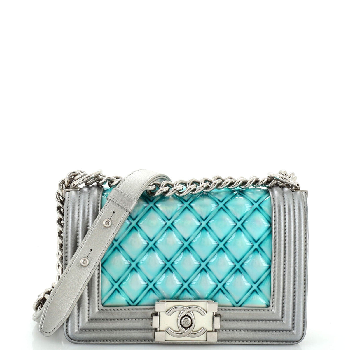 Chanel CHANEL Boy Flap Bag Quilted Holographic PVC Small