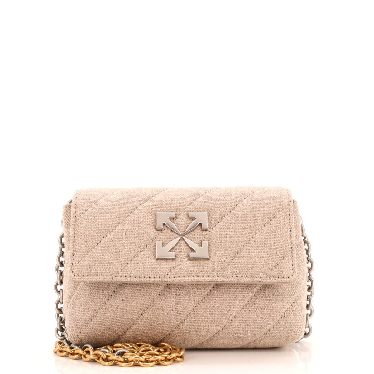 Off White Jackhammer Shoulder Bag Quilted Linen 17