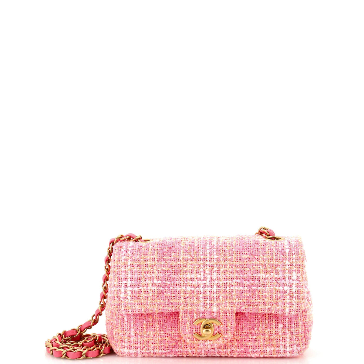 Chanel CHANEL Classic Single Flap Bag Quilted Tweed Mini