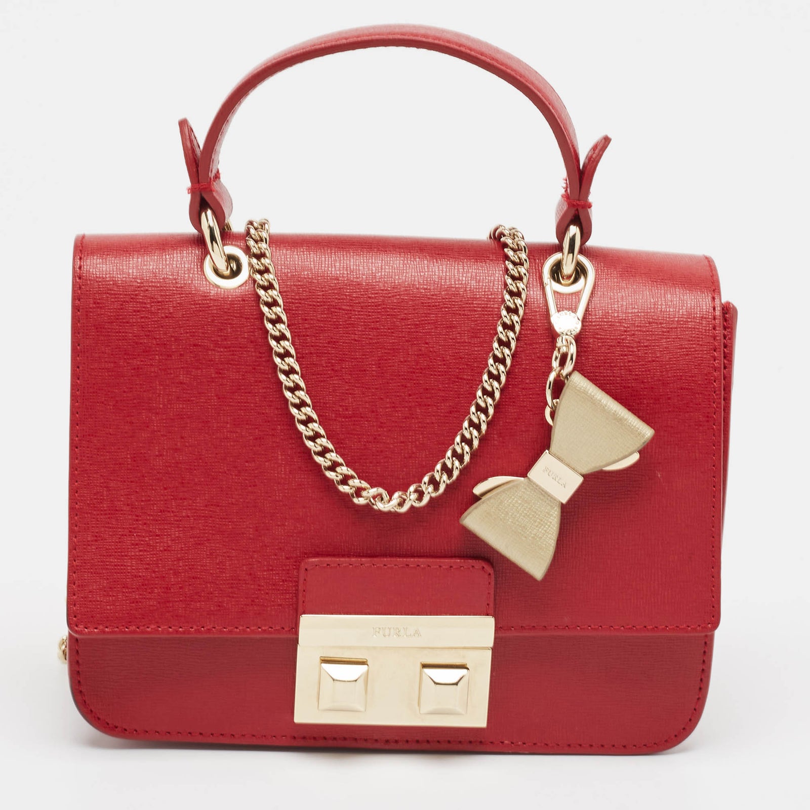 Furla Rote Metropolis-Tasche aus Leder mit Henkel