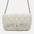 White Quilted Caviar Classic Flap Phone Holder with Chain