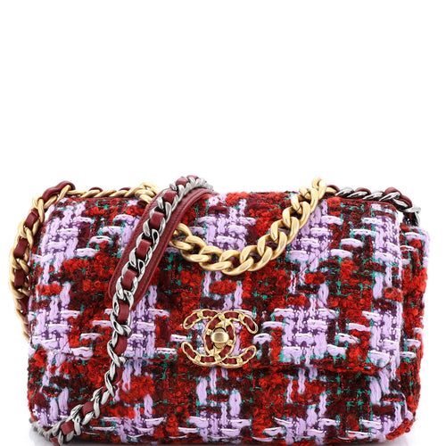 CHANEL 19 Flap Bag Quilted Tweed Medium