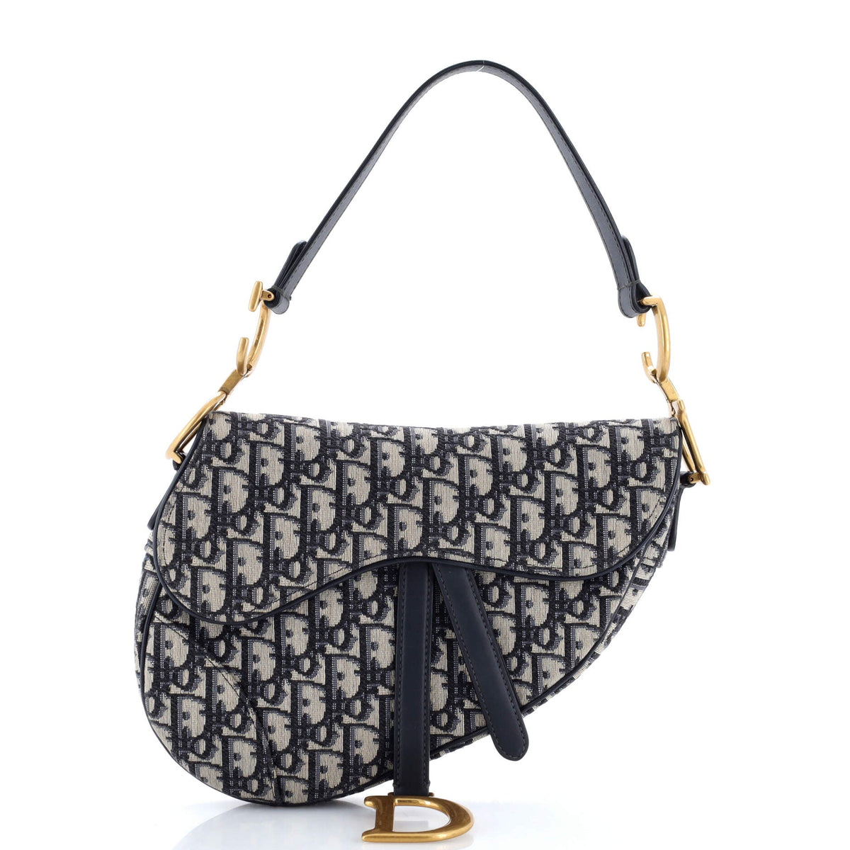 Christian Dior Saddle Handbag Oblique Canvas Medium