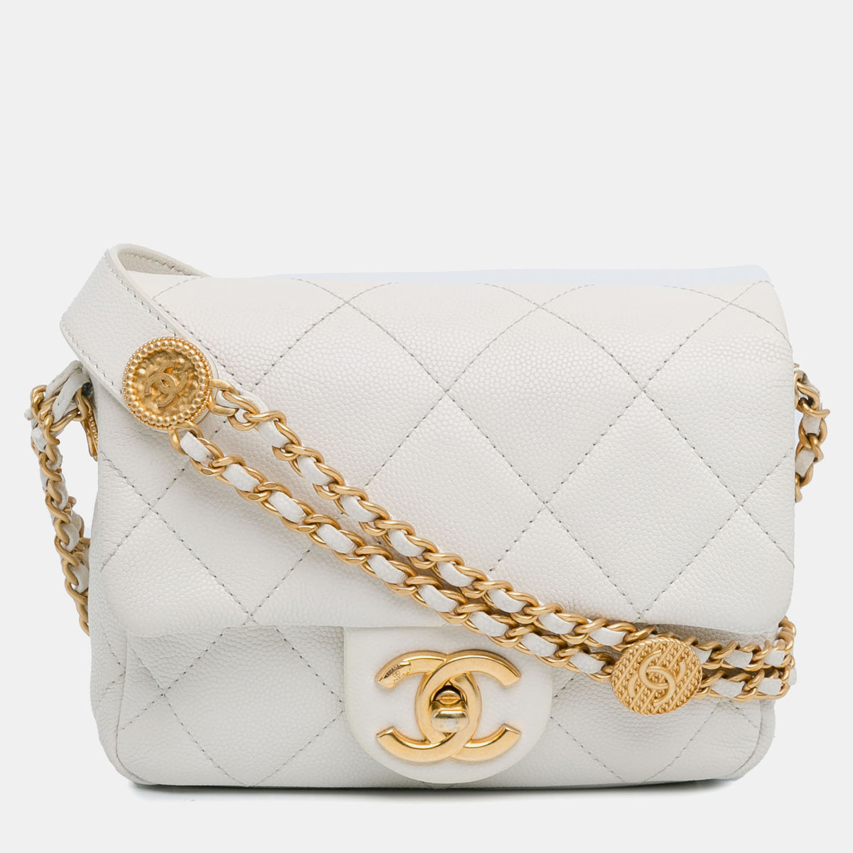 Chanel Mini Caviar Twist Your Buttons Flap