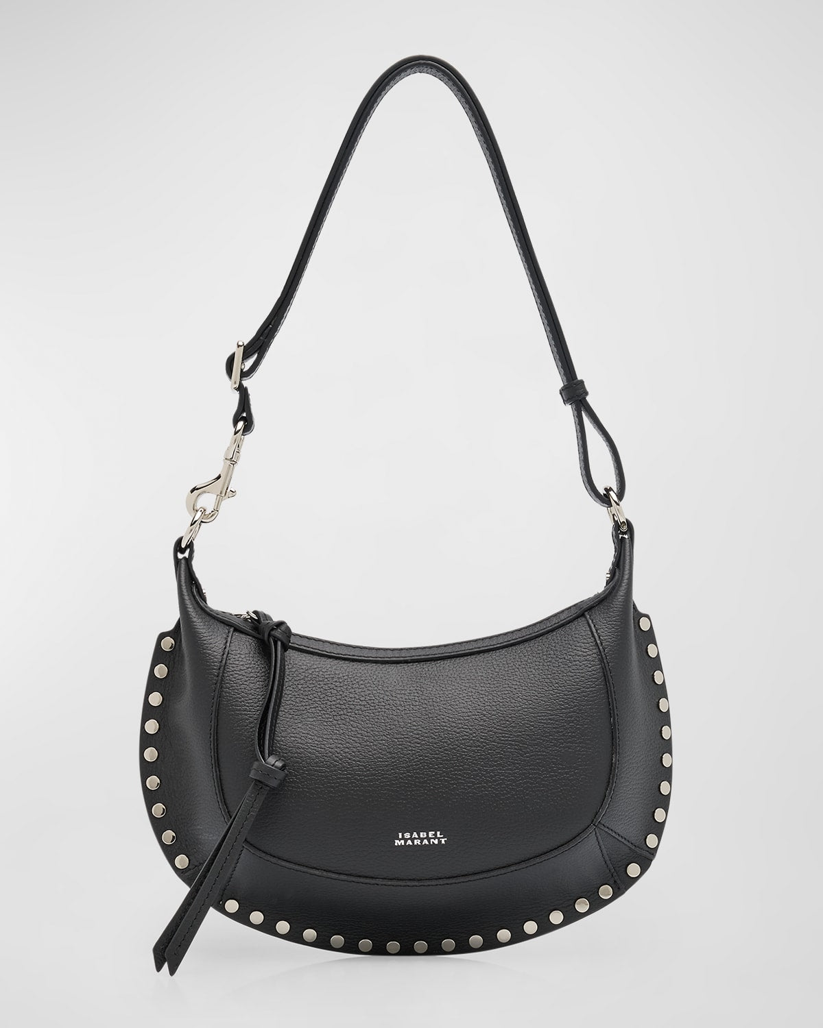 Isabel Marant Oskan Moon Grainy Leather Shoulder Bag