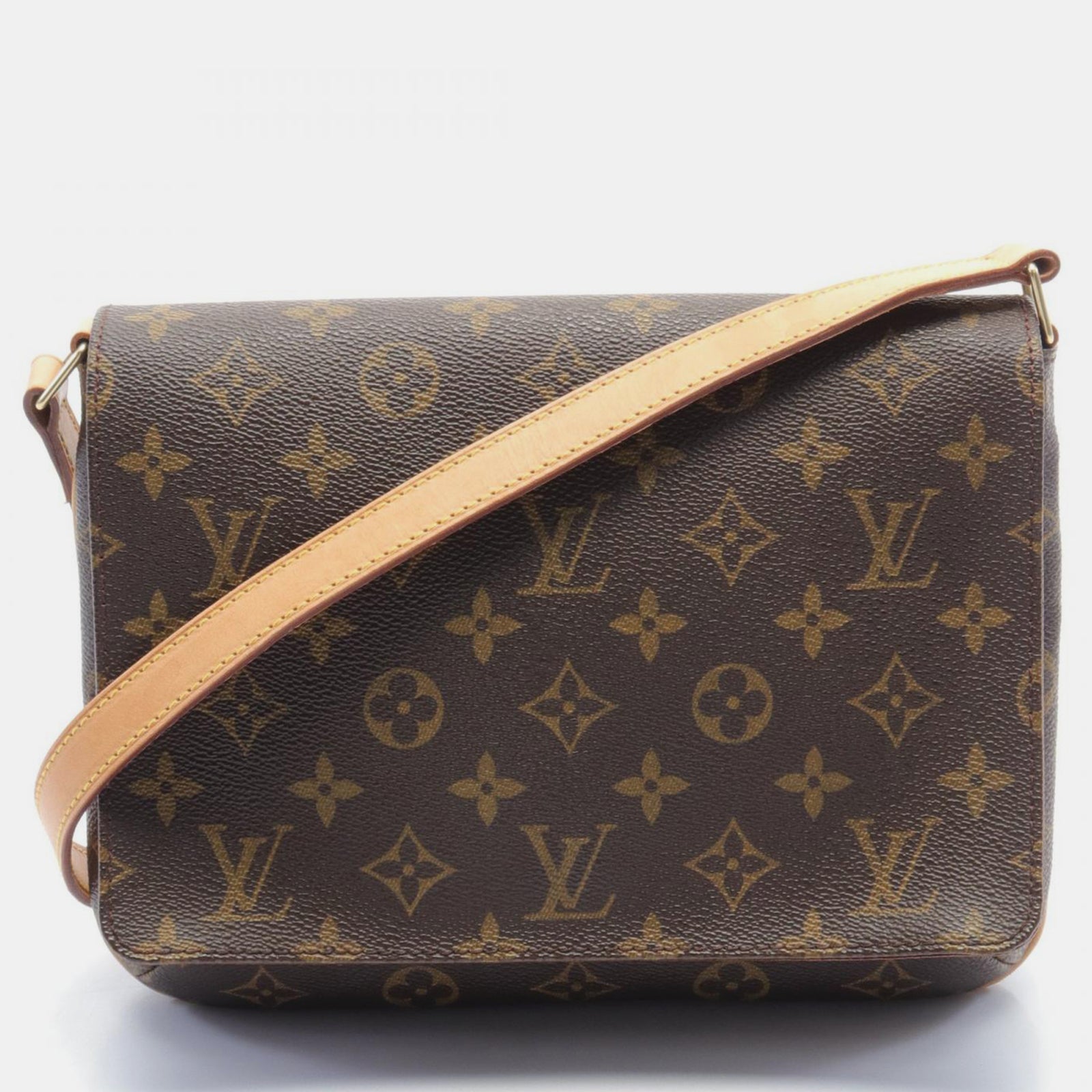 Louis Vuitton Sac à bandoulière à bandoulière courte Musette Tango en toile marron avec monogramme