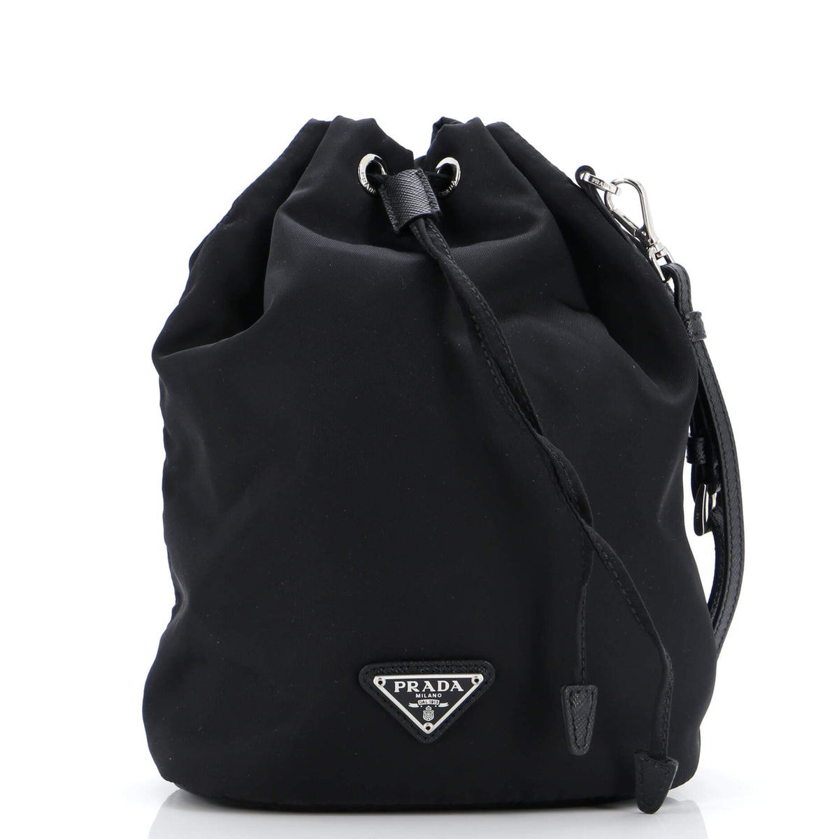 Prada PRADA Drawstring Wristlet Bucket Bag Tessuto Small