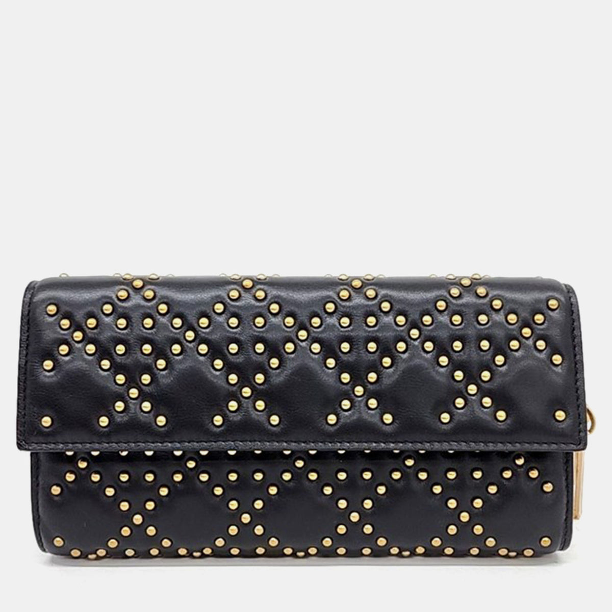 Dior Black Cannage Leather Stud Clutch