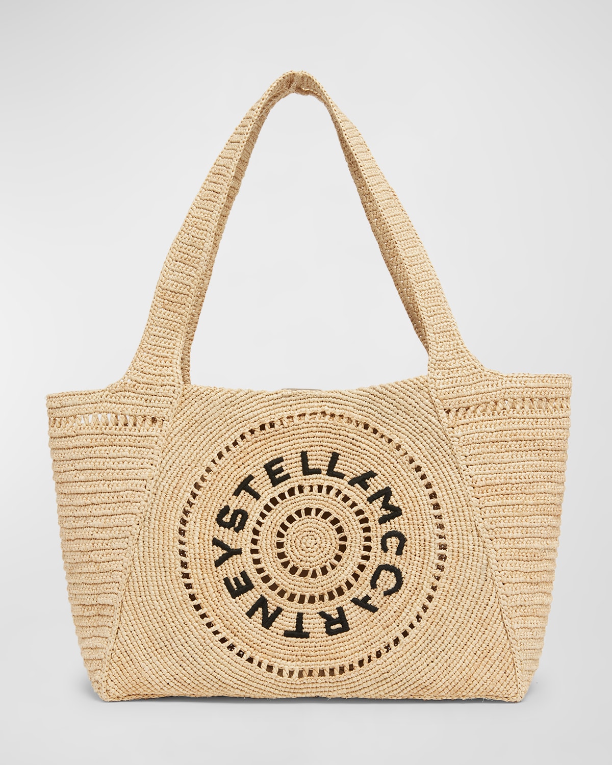 Stella McCartney Mini Logo Eco Crochet Raffia Tote Bag