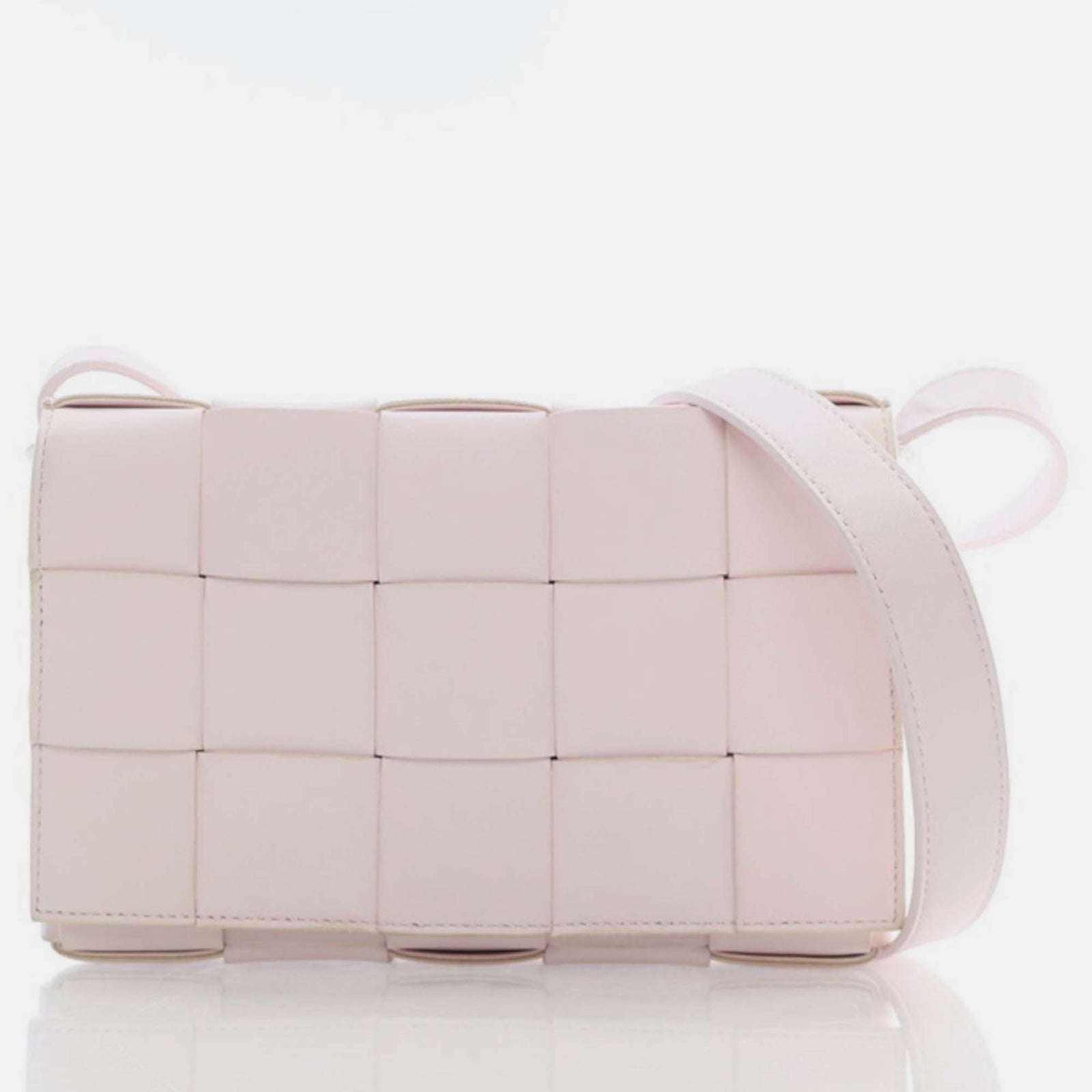 Bottega Veneta Light Pink Leather Cassette Shoulder Bags