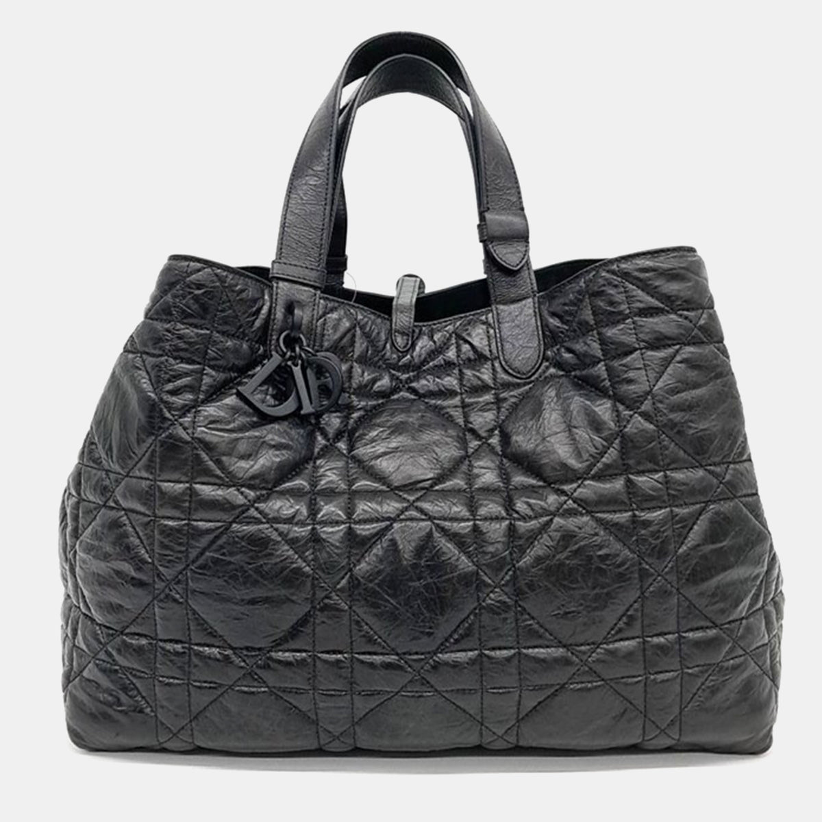 Dior Black Leather Large Toujours Tote Bag