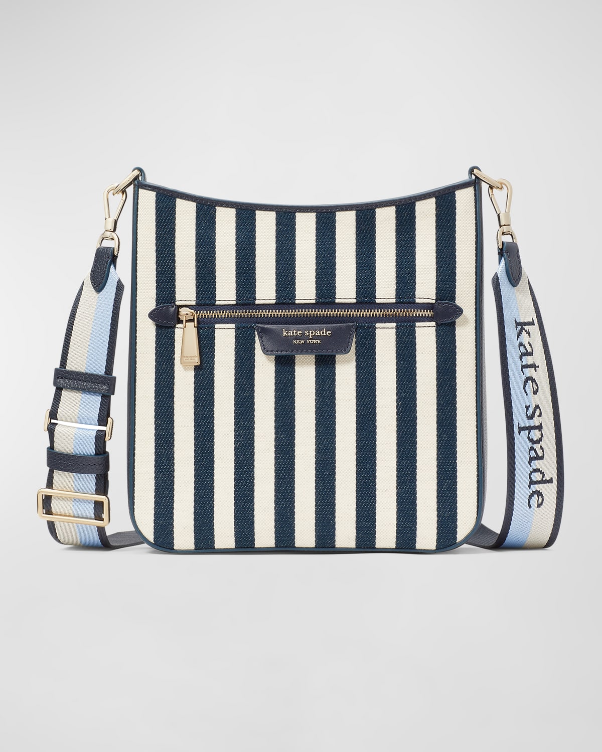 Kate Spade New York hudson striped canvas messenger crossbody bag