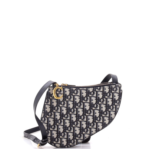 Saddle Triple Zip Crossbody Pouch Oblique Canvas