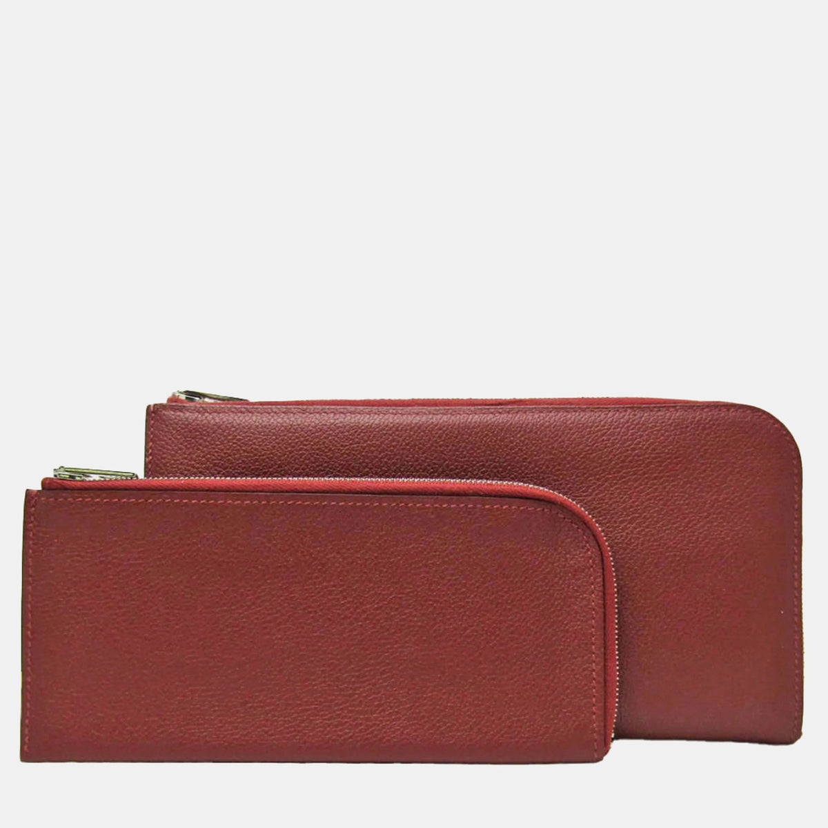 Hermès Rouge H Leather Remix Voyage Wallet