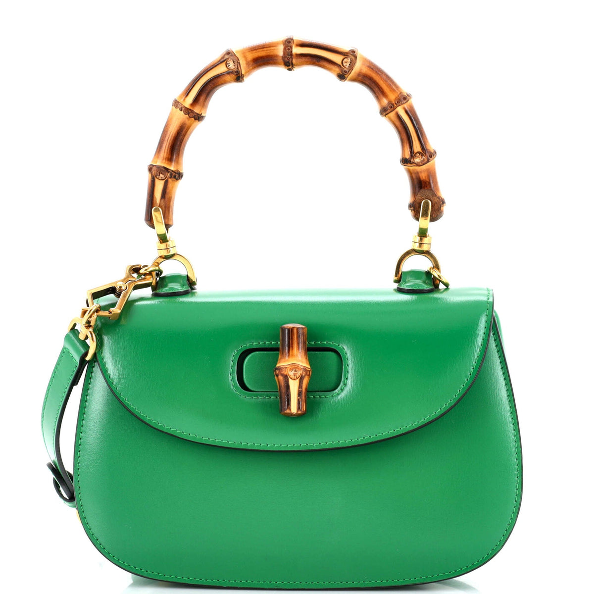Gucci GUCCI Bamboo 1947 Top Handle Bag Leather Small