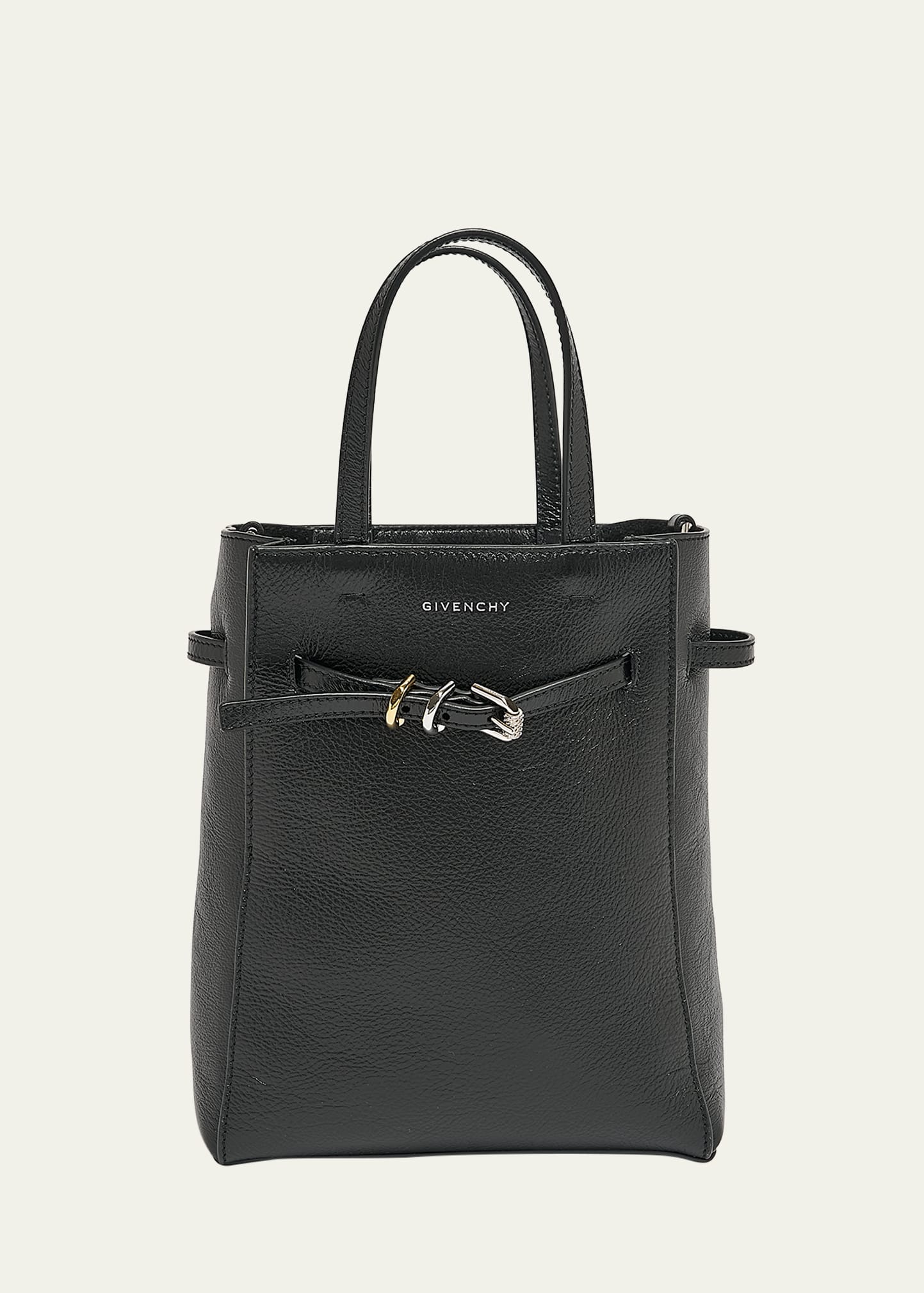 Givenchy Voyou Mini North-South Tote Bag in Tumbled Leather