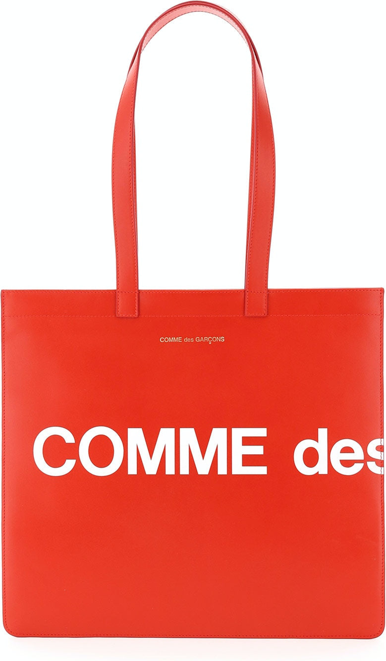 Comme Des Garçons Men's Cdg Huge Logo Tote Bag in Red | SA9001HL