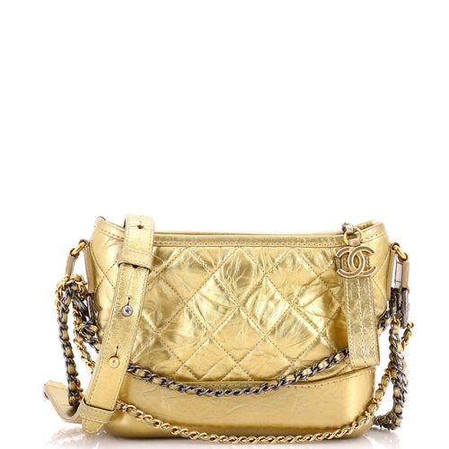 CHANEL Gabrielle Hobo Quilted Aged Calfskin Small