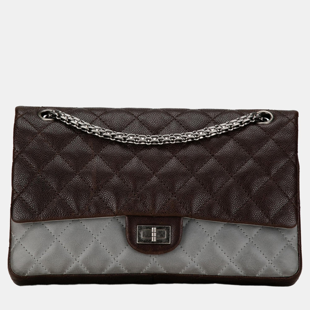 Chanel Brown Caviar and Iridescent Calfskin Reissue 2.55 Double Flap 226