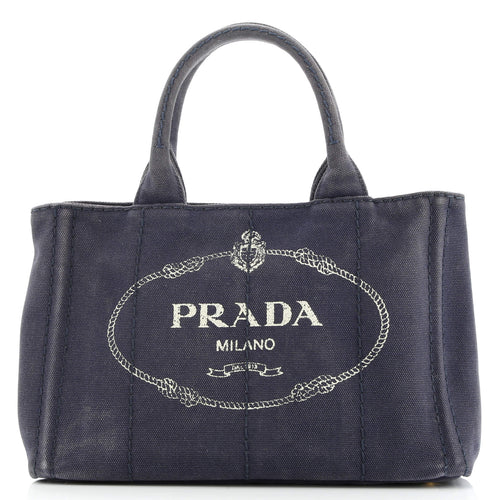 PRADA Canapa Tote Denim Mini