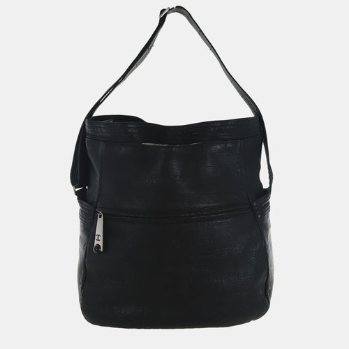 Black Leather Cambon 31 Rue Embossed Bag