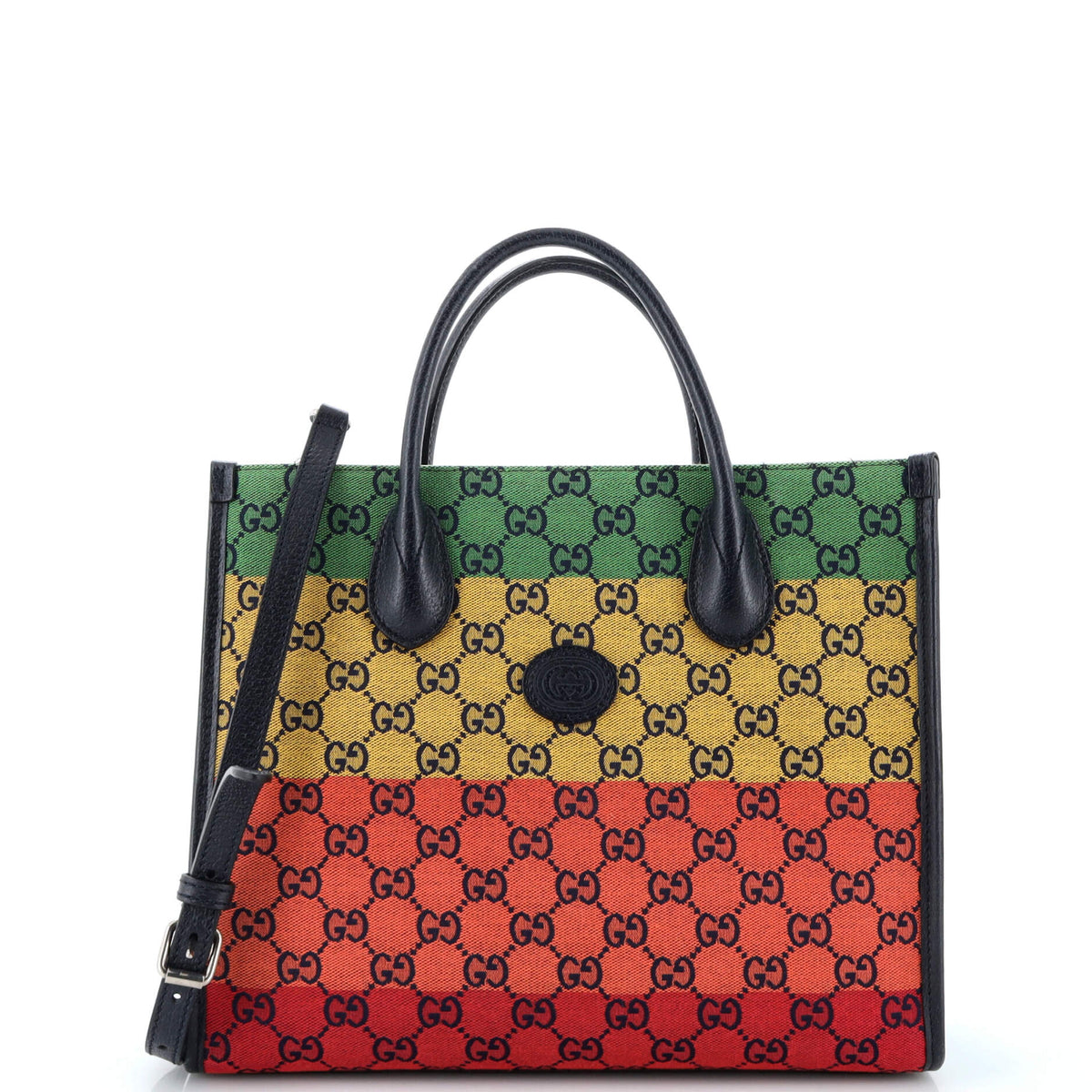 Gucci GUCCI Structured Top Handle Open Tote GG Canvas Small