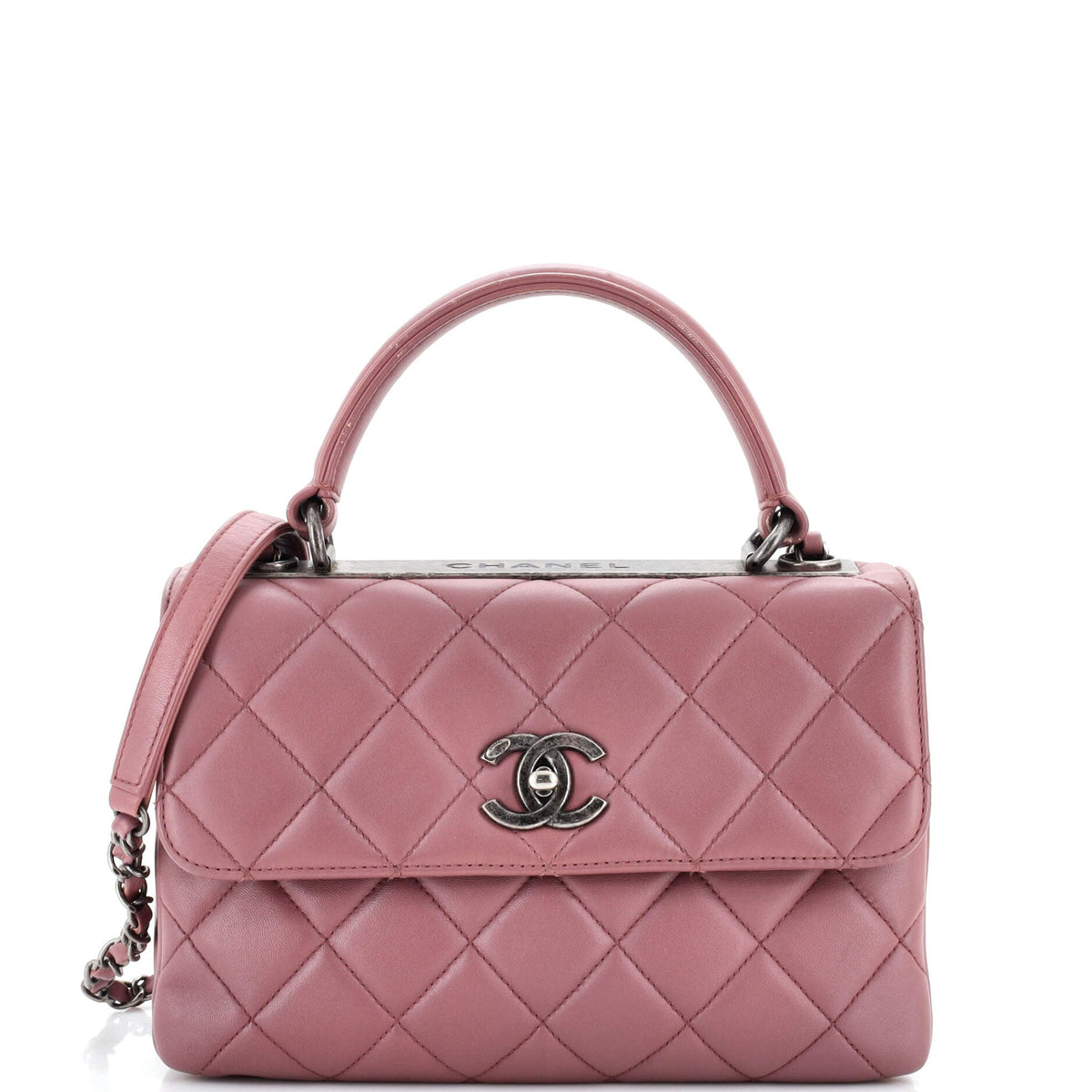 Chanel CHANEL Trendy CC Top Handle Bag Quilted Lambskin Small
