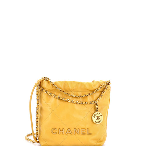 CHANEL 22 Chain Hobo Quilted Calfskin Mini