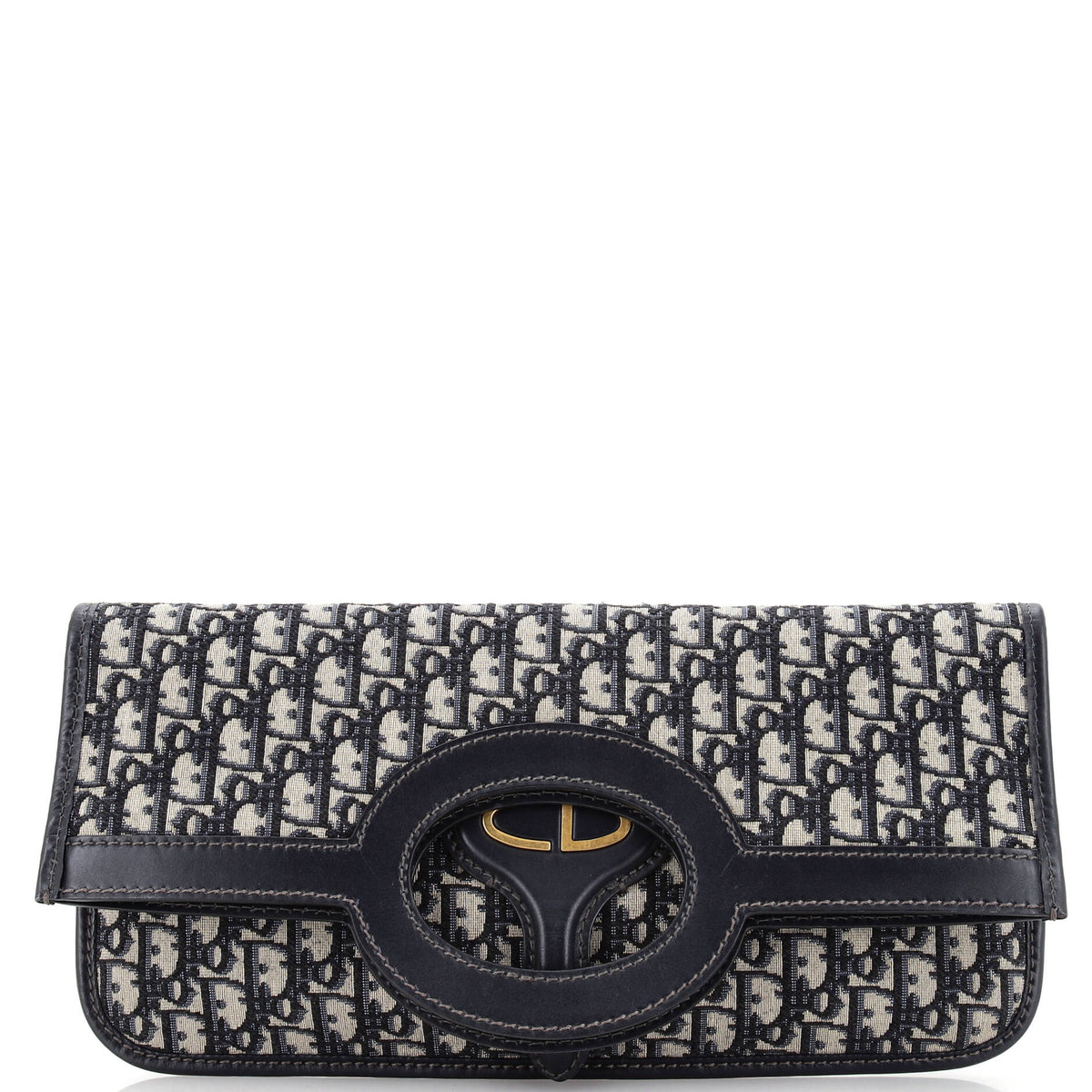 Christian Dior Fold Over Clutch Oblique Canvas