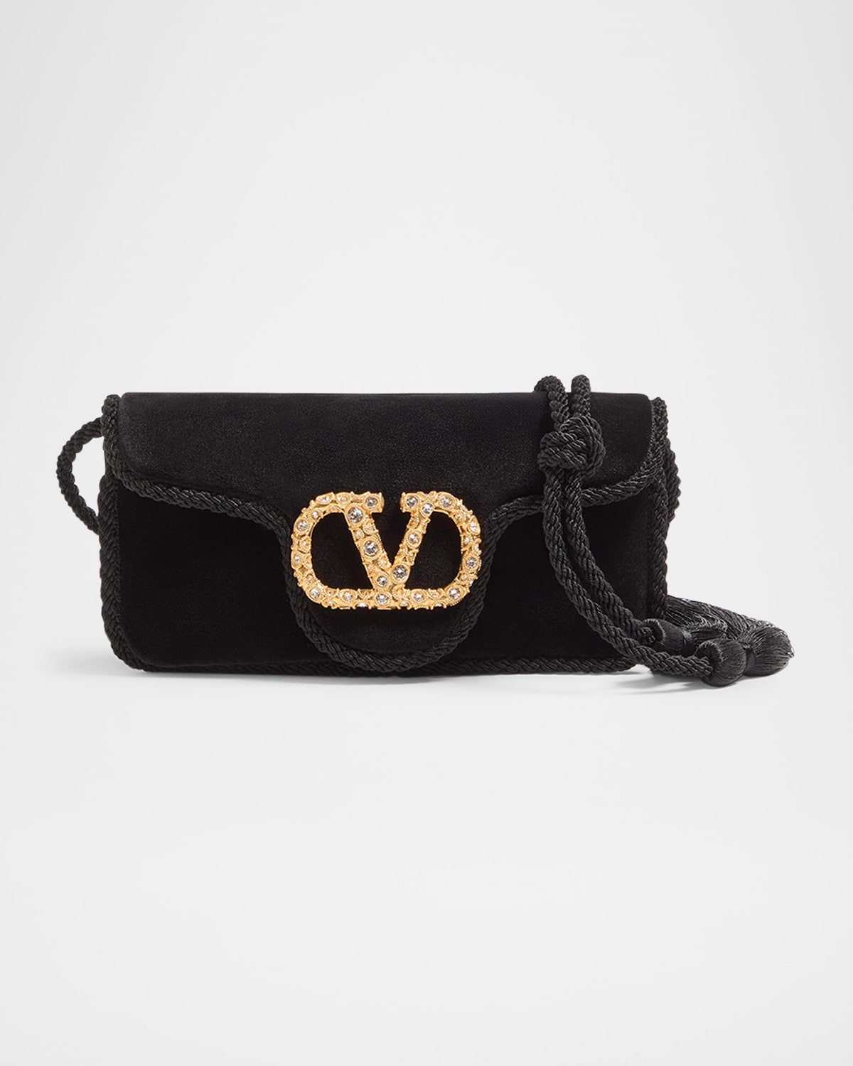 Valentino Loco VLOGO Velvet Clutch Bag