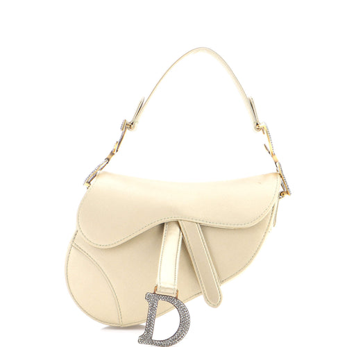 Saddle Handbag Satin with Crystals Mini