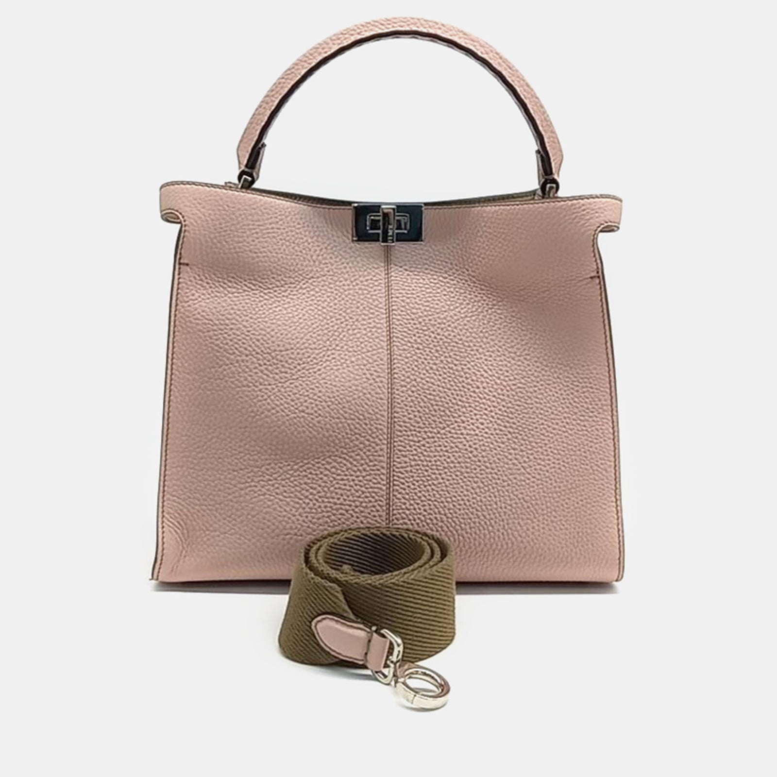 Fendi Pink Leather Selleria Peekaboo Shoulder Bag