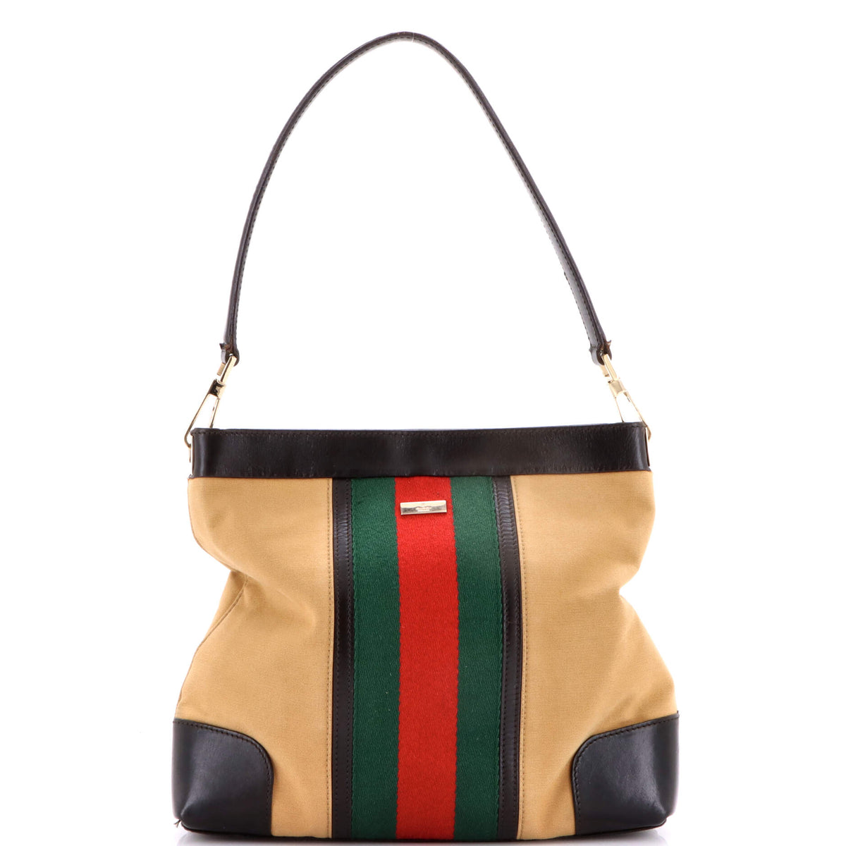 Gucci GUCCI Vintage Web Shoulder Bag Canvas and Leather