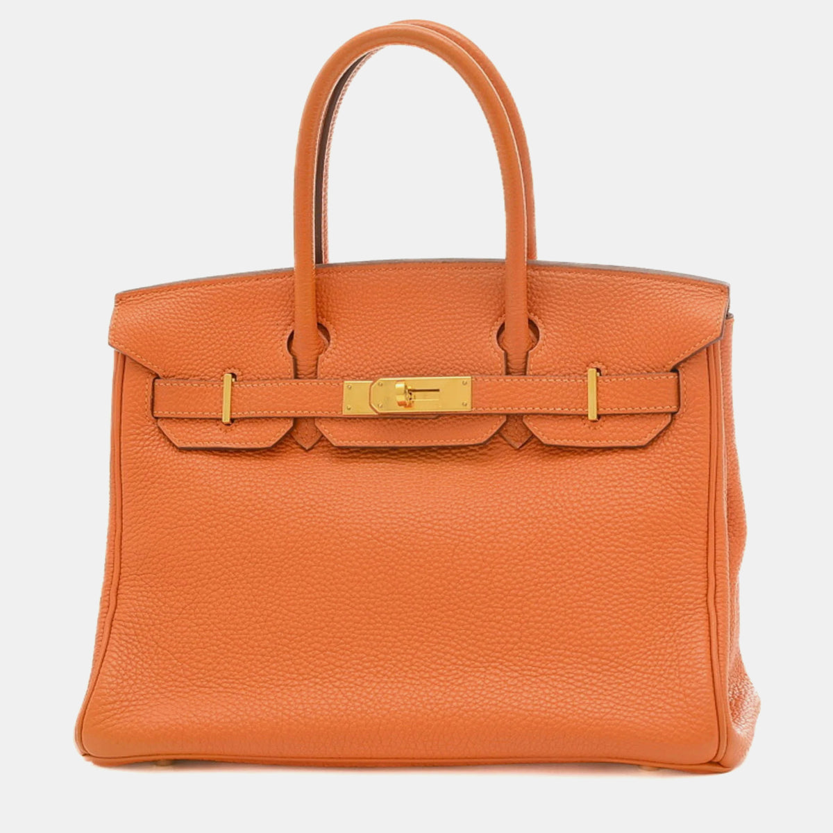 Hermès Orange Togo Leather Birkin 30 Tote Bag