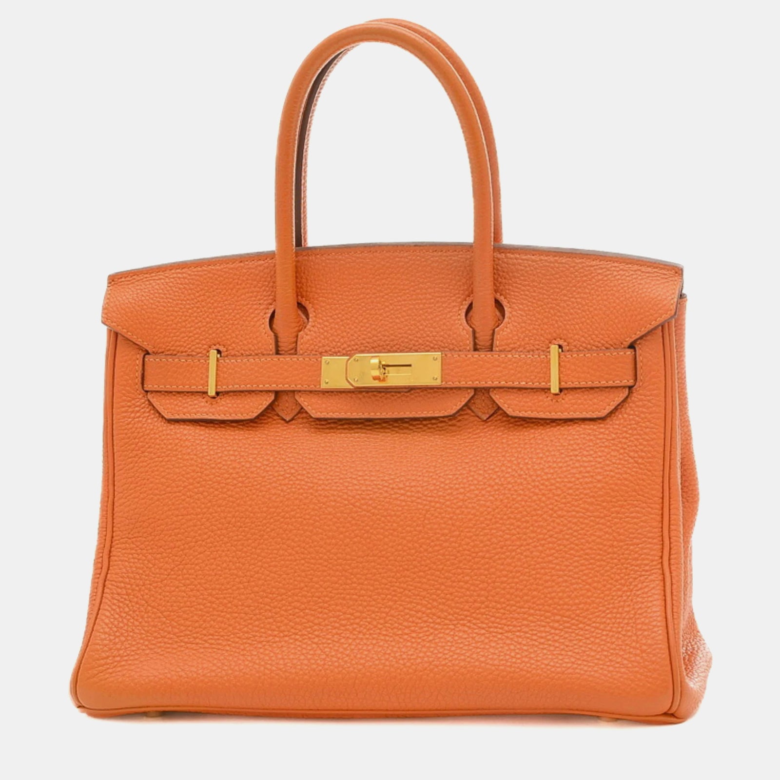 Herm?s Orange Togo Leather Birkin 30 Tote Bag