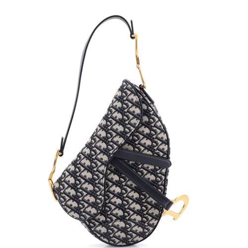 Saddle Handbag with Strap Oblique Canvas Medium