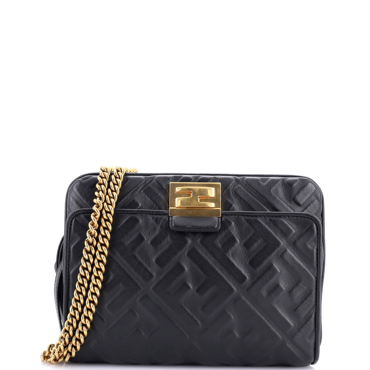 Fendi FENDI Upside Down Bag Zucca Embossed Leather