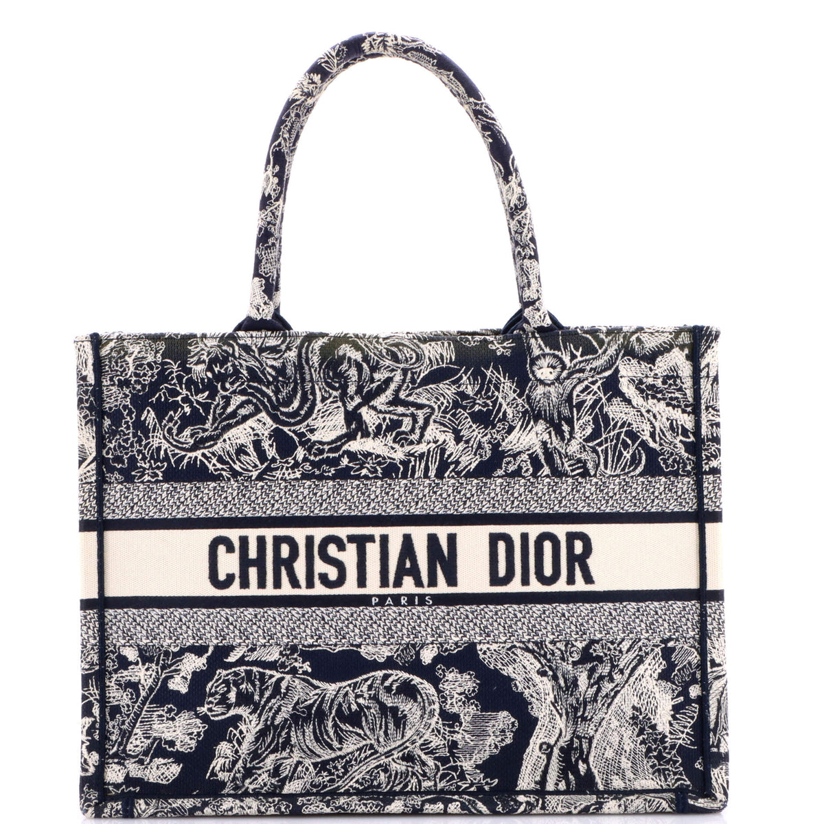 Christian Dior Book Tote Embroidered Canvas Medium