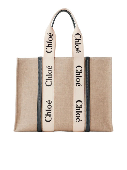 Women's Large Woody Tote Bag in Whiteblue | CHC22AS382I26